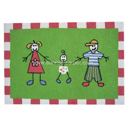 hand hooked carpet with kids designs